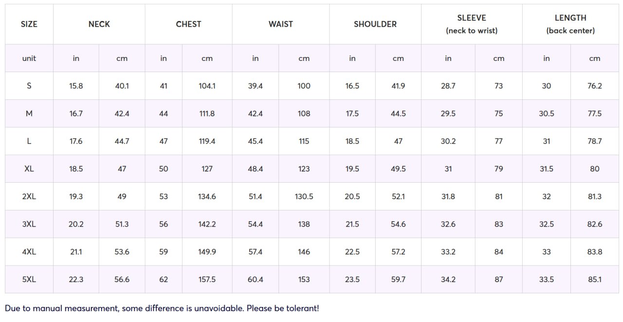 Size chart