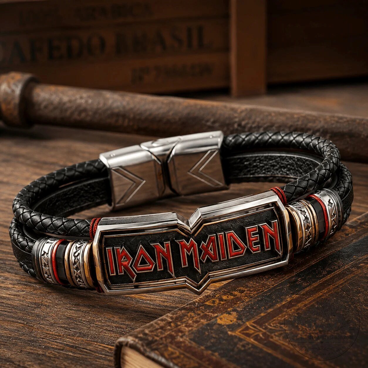 Iron Maiden To My Son You Are Never Walking Alone Braided Leather Bracelet 9 Iron Maiden To My Son You Are Never Walking Alone Braided Leather Bracelet