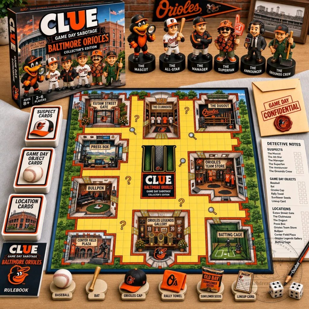 Baltimore Orioles Clue Game Day Sabotage Collector's Edition Board Game