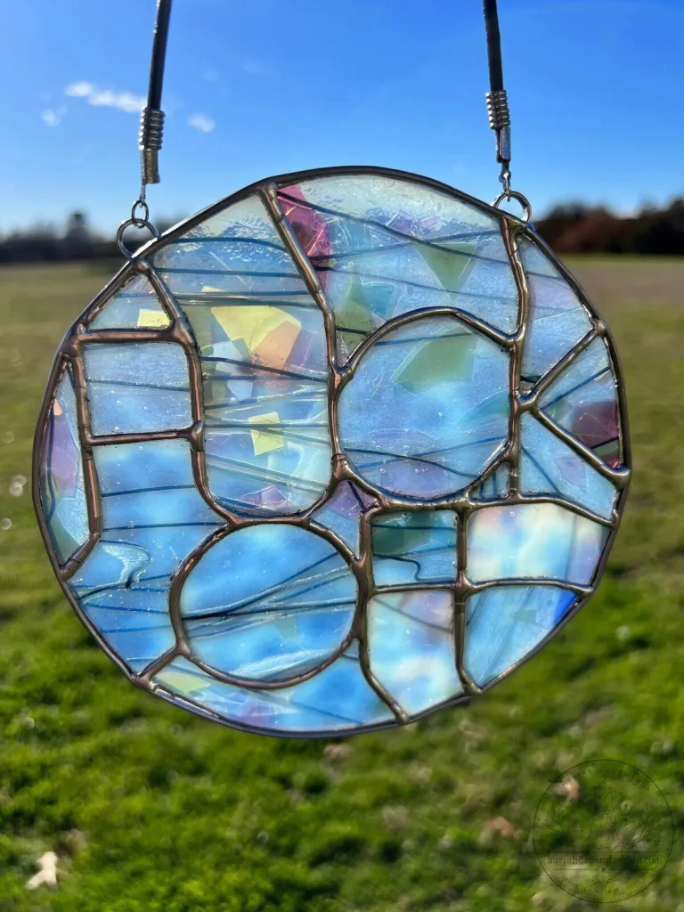 Iridescent Stained Glass Suncatcher Window Hanging Art Decor