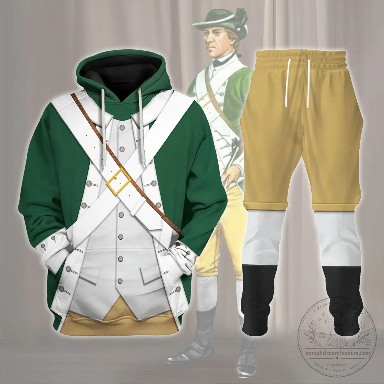 Continental Marine Corps 1775 Historical Cosplay Costume Hoodie Set