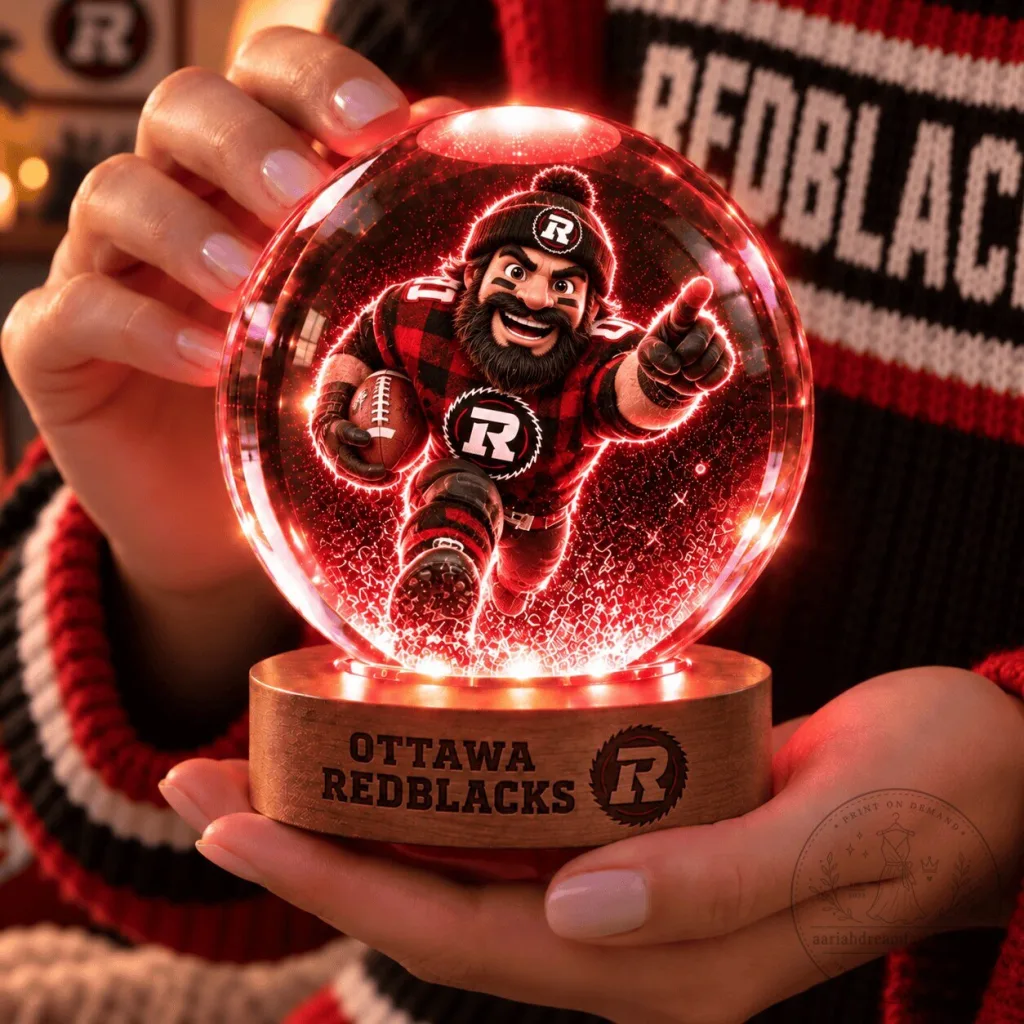 Ottawa Redblacks Canadian Football League Crystal Ball Night Light Ottawa Redblacks Canadian Football League Crystal Ball Night Light