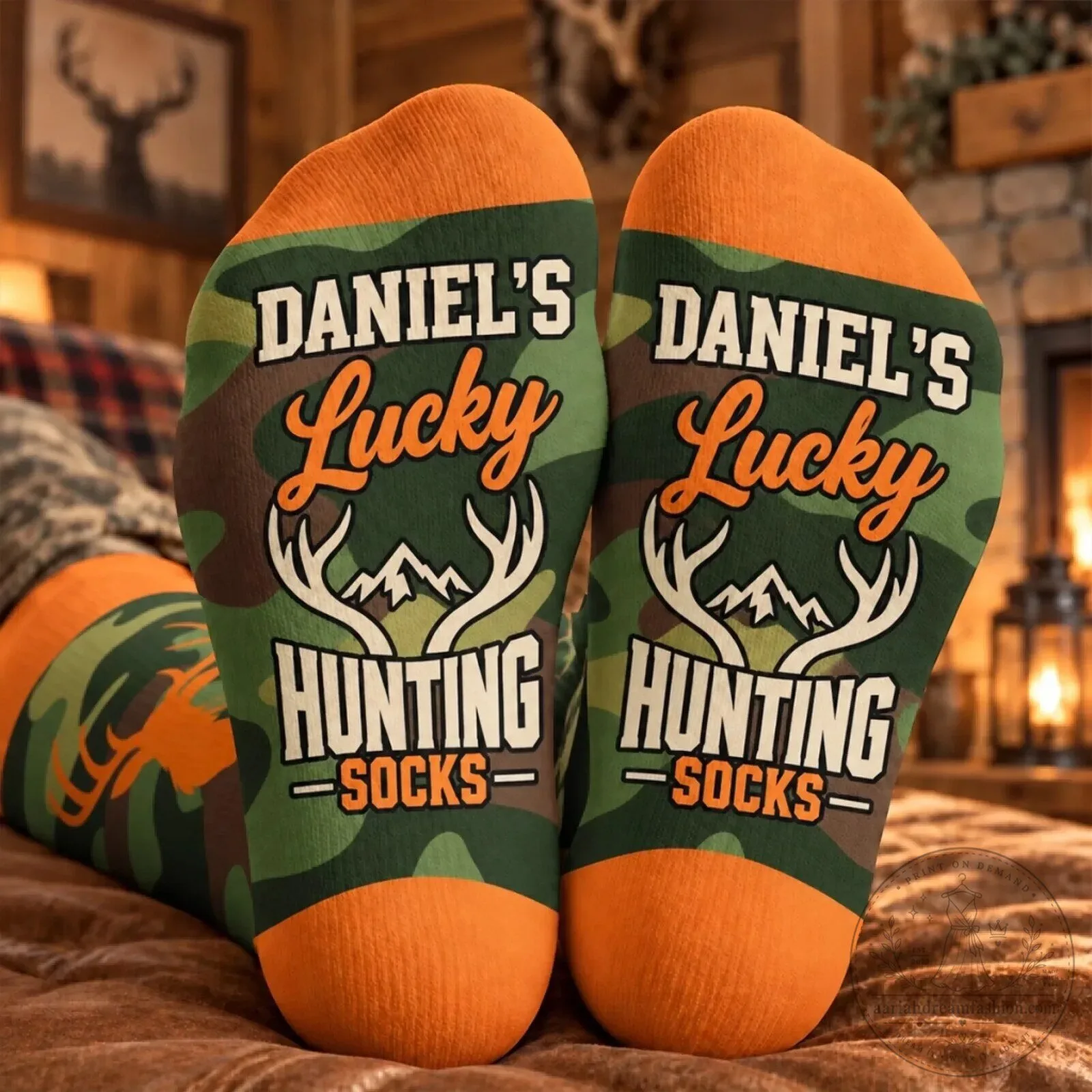 Personalized Lucky Hunting Socks Custom Name Gift For Hunters