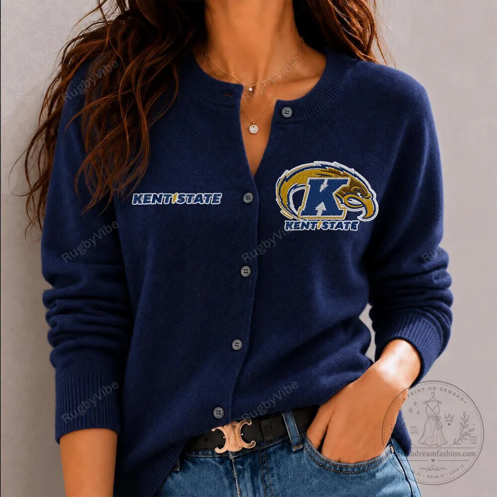 Kent State Golden Flashes Embroidered Cardigan Sweater 37 Kent State Golden Flashes Embroidered Cardigan Sweater