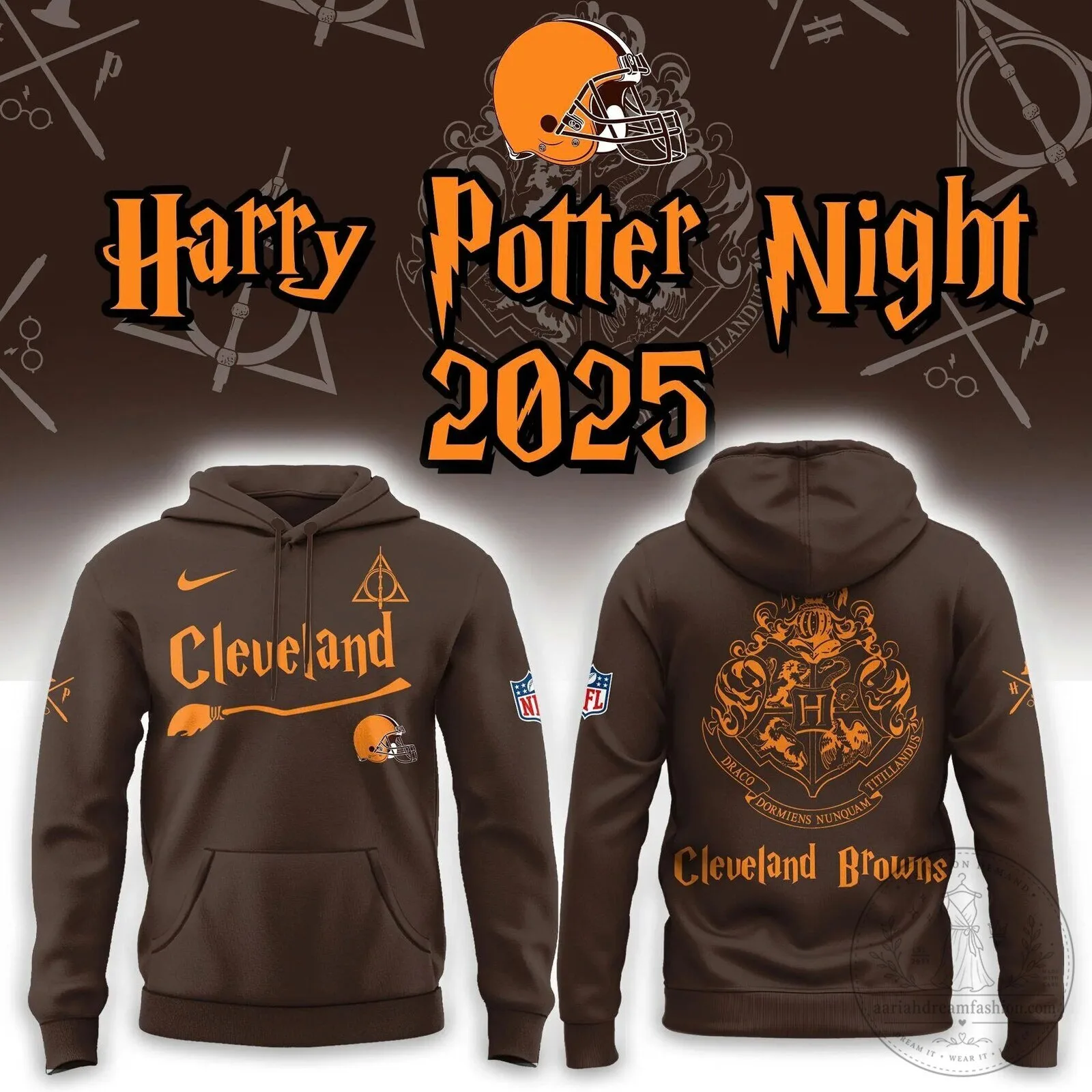 Cleveland Browns Harry Potter Night 2025 Football Fan Hoodie
