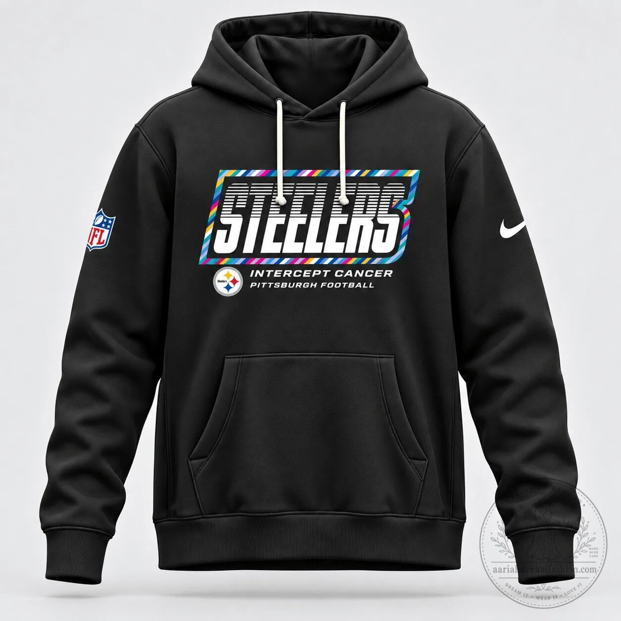 Pittsburgh Steelers Intercept Cancer Football Hoodie