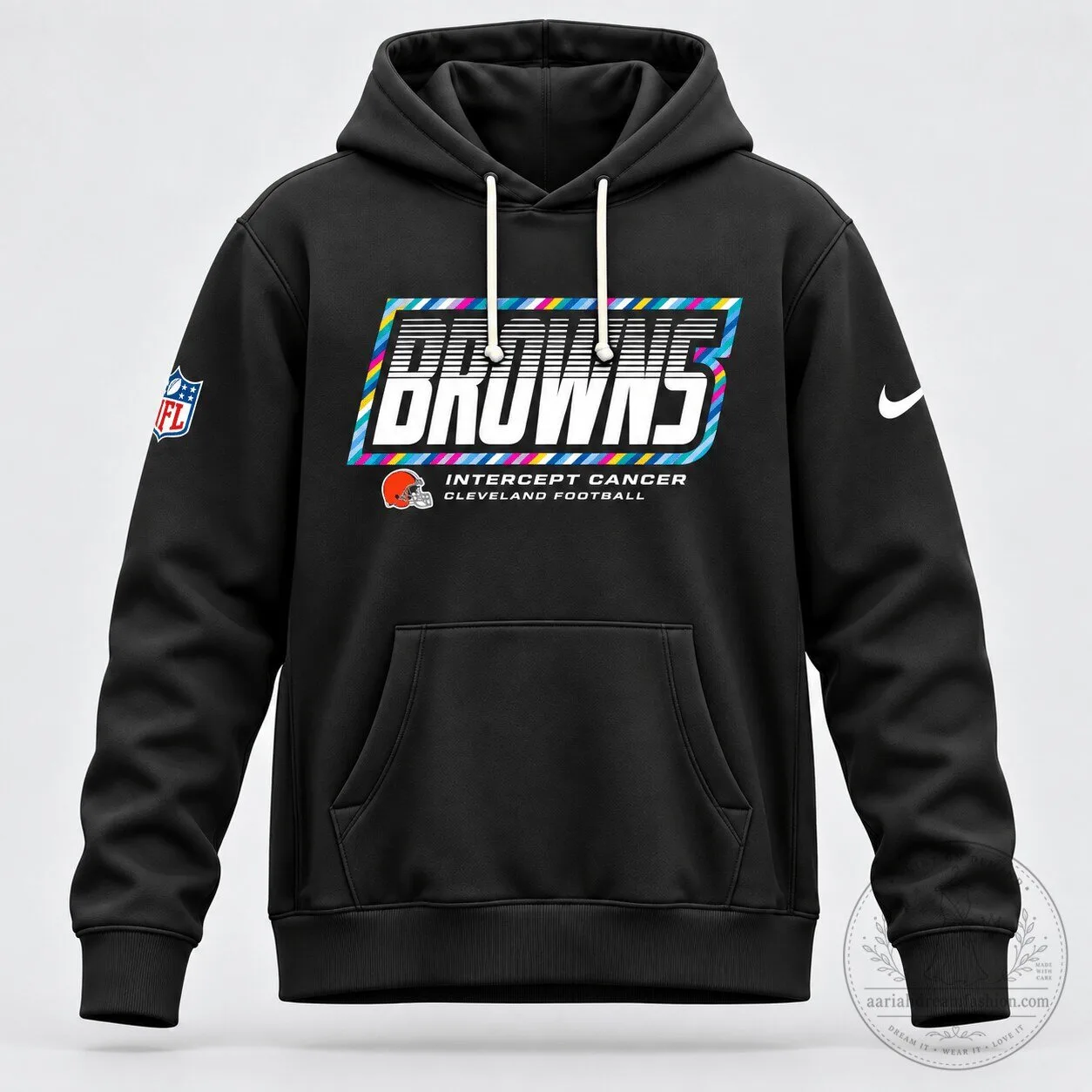 Cleveland Browns Intercept Cancer Crucial Catch Football Team Hoodie