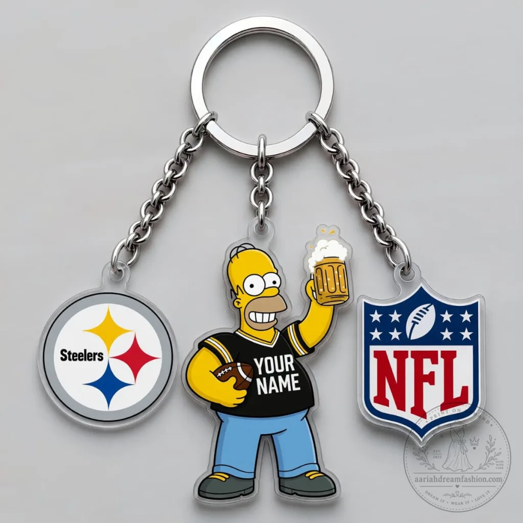 Pittsburgh Steelers Homer Simpson National Football League Keychain Pittsburgh Steelers Homer Simpson National Football League Keychain