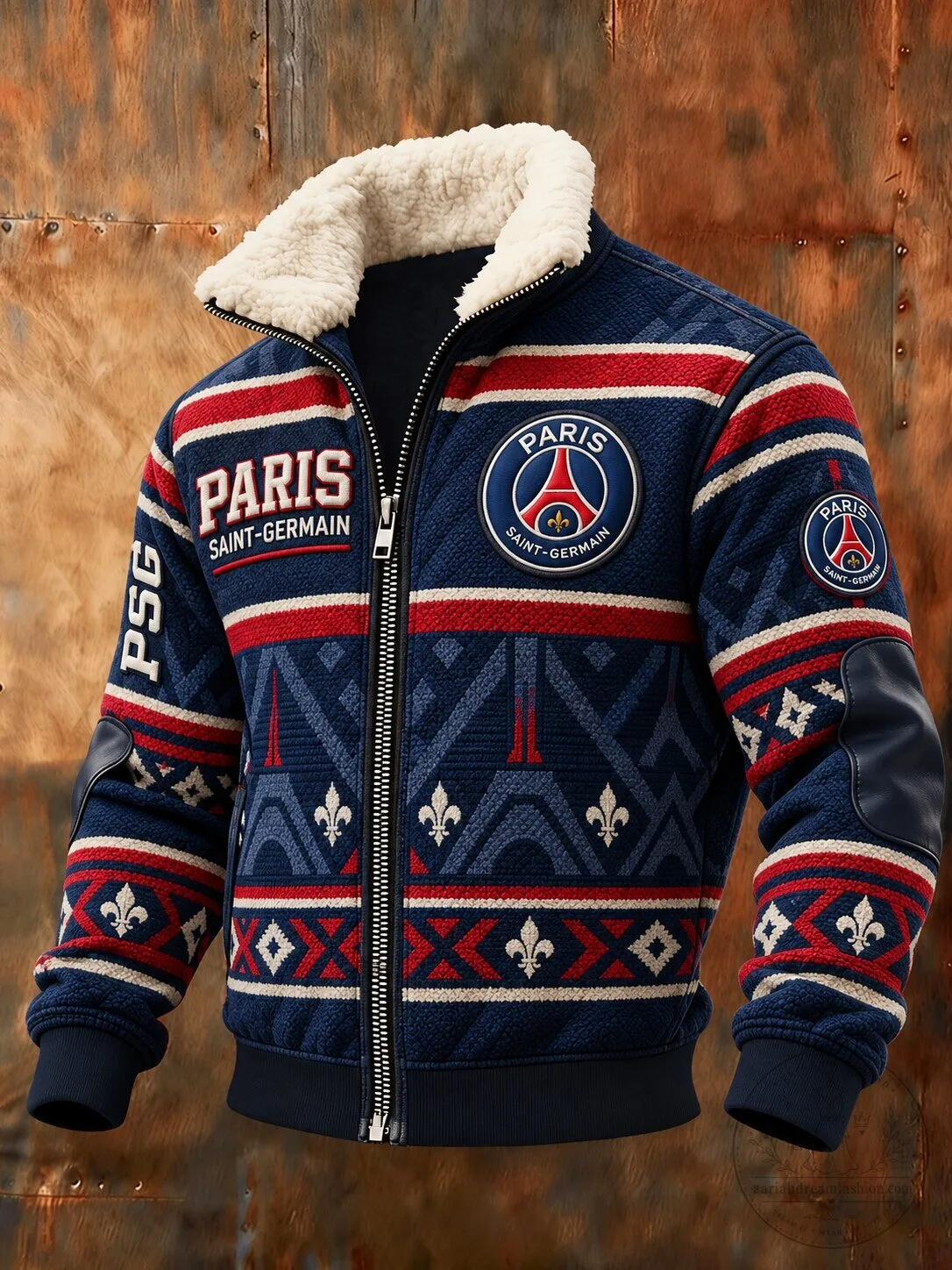 Paris Saint-Germain Football Club Sherpa Collar Bomber Jacket