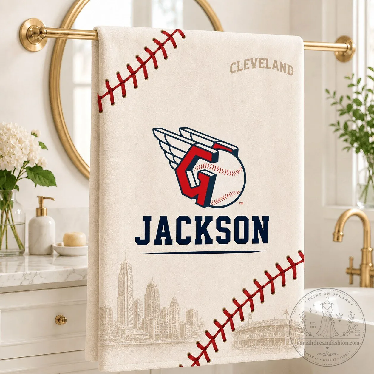 Cleveland Guardians Baseball Team Personalized Bath Towel