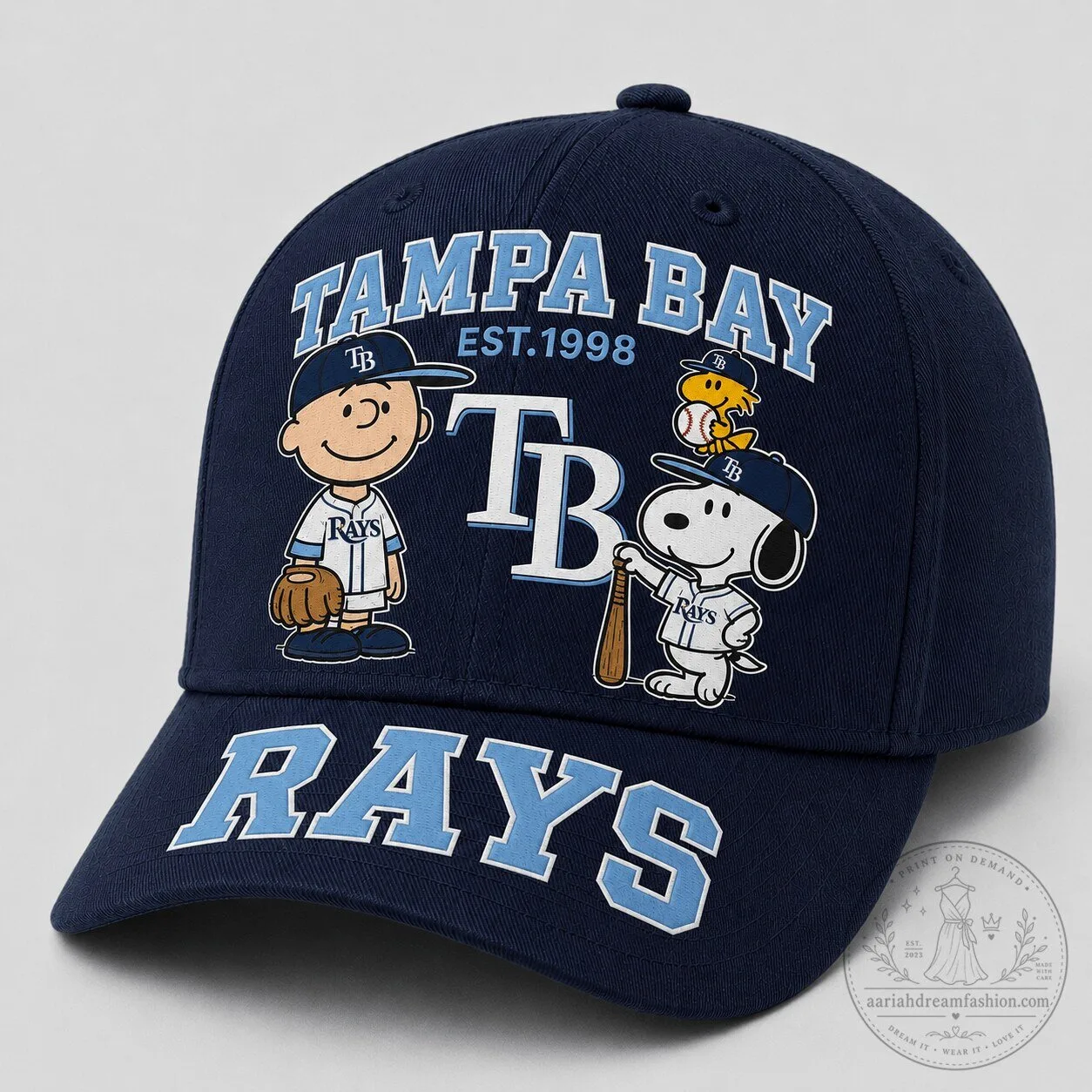 Tampa Bay Rays Baseball Snoopy Charlie Brown Woodstock Peanuts Cap Hat