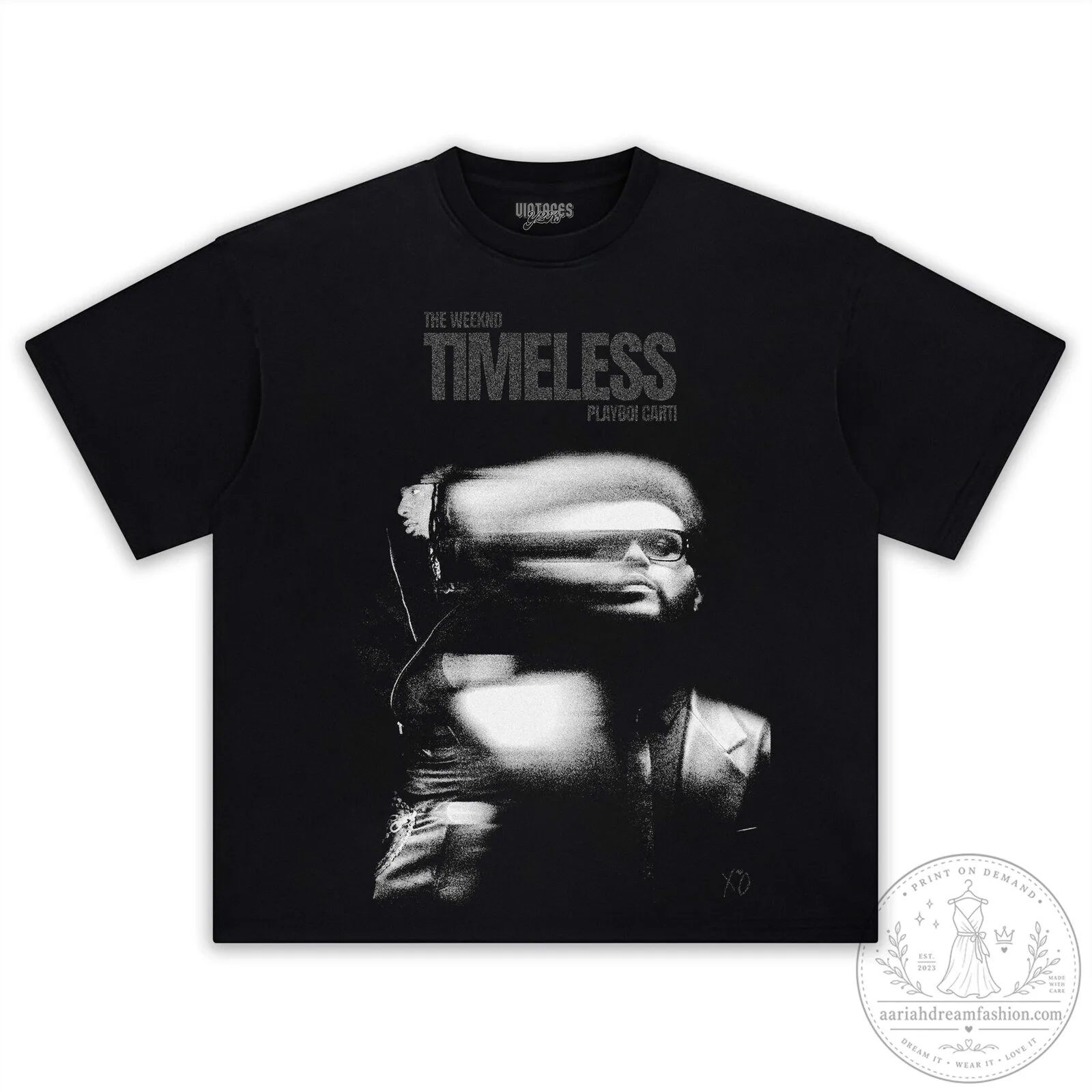 Playboi Carti The Weeknd Timeless Album Cover Black T-Shirt