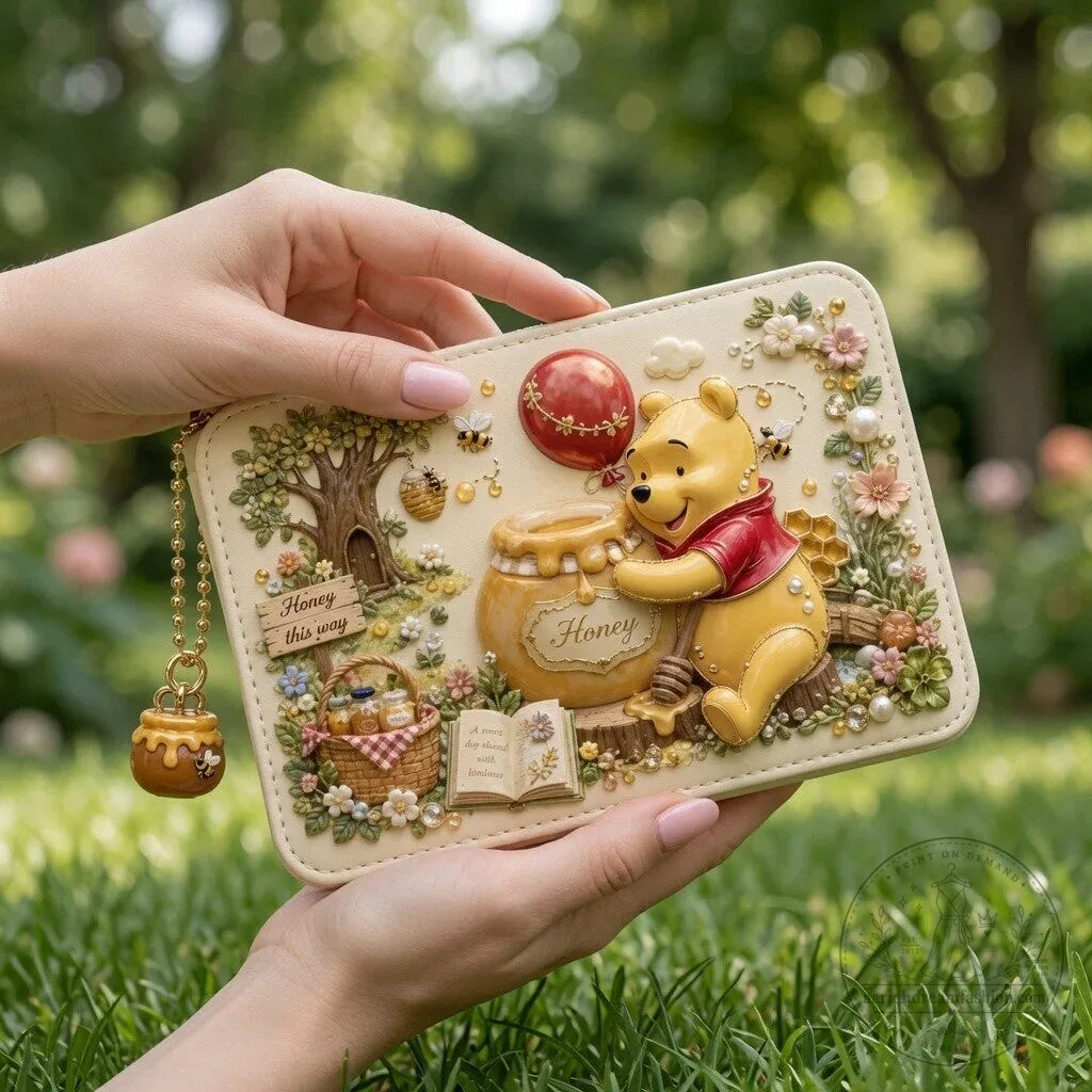 Winnie The Pooh Honey Pot 3D Embossed Faux Leather Wallet
