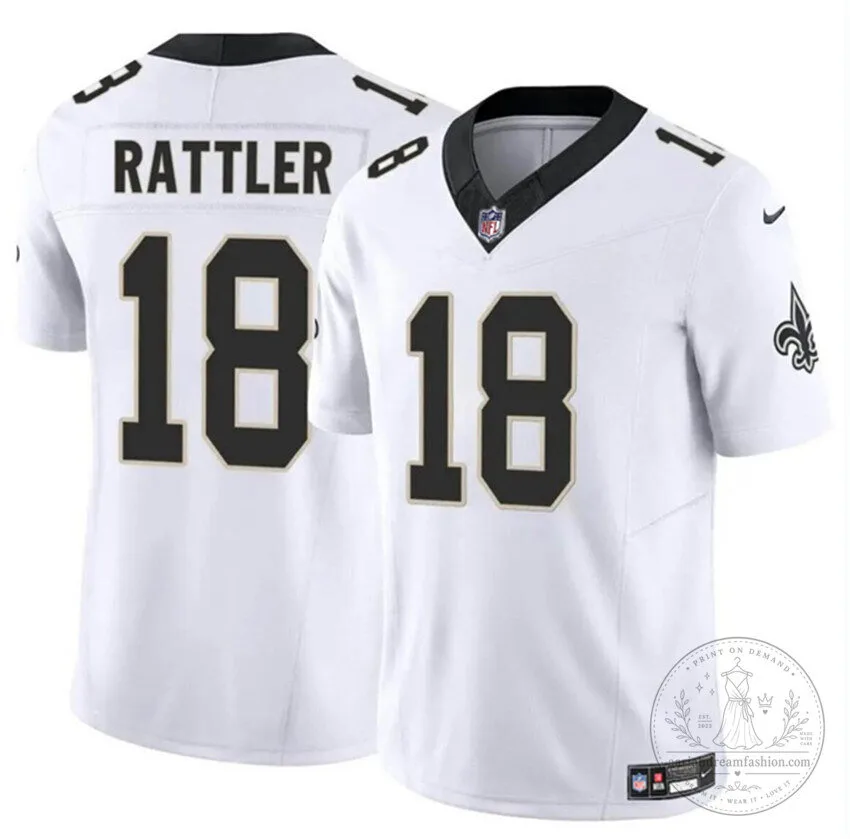 Spencer Rattler New Orleans Saints White Football Jersey 11 Spencer Rattler New Orleans Saints White Football Jersey