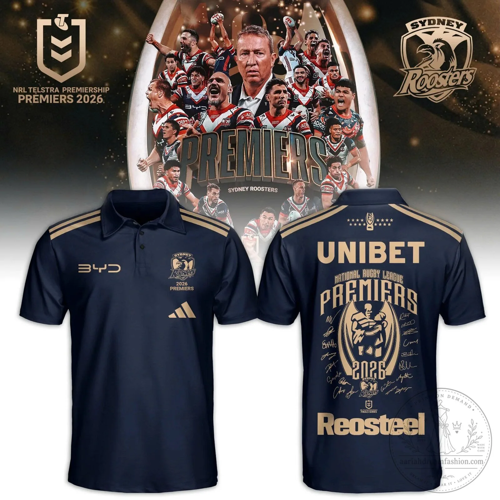 2026 Polo Shirt for Sydney Roosters NRL Champions