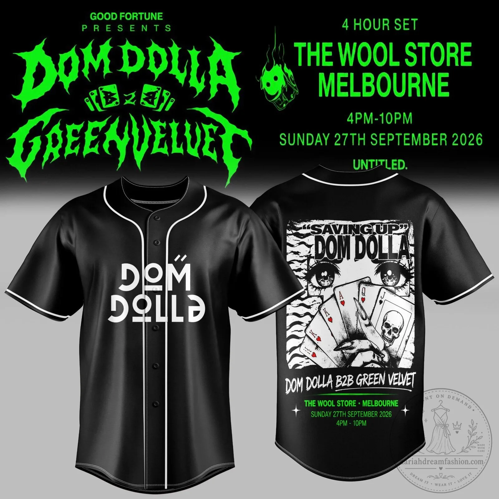 Dom Dolla Green Velvet Midnight Warehouse Session 2026 Baseball Jersey