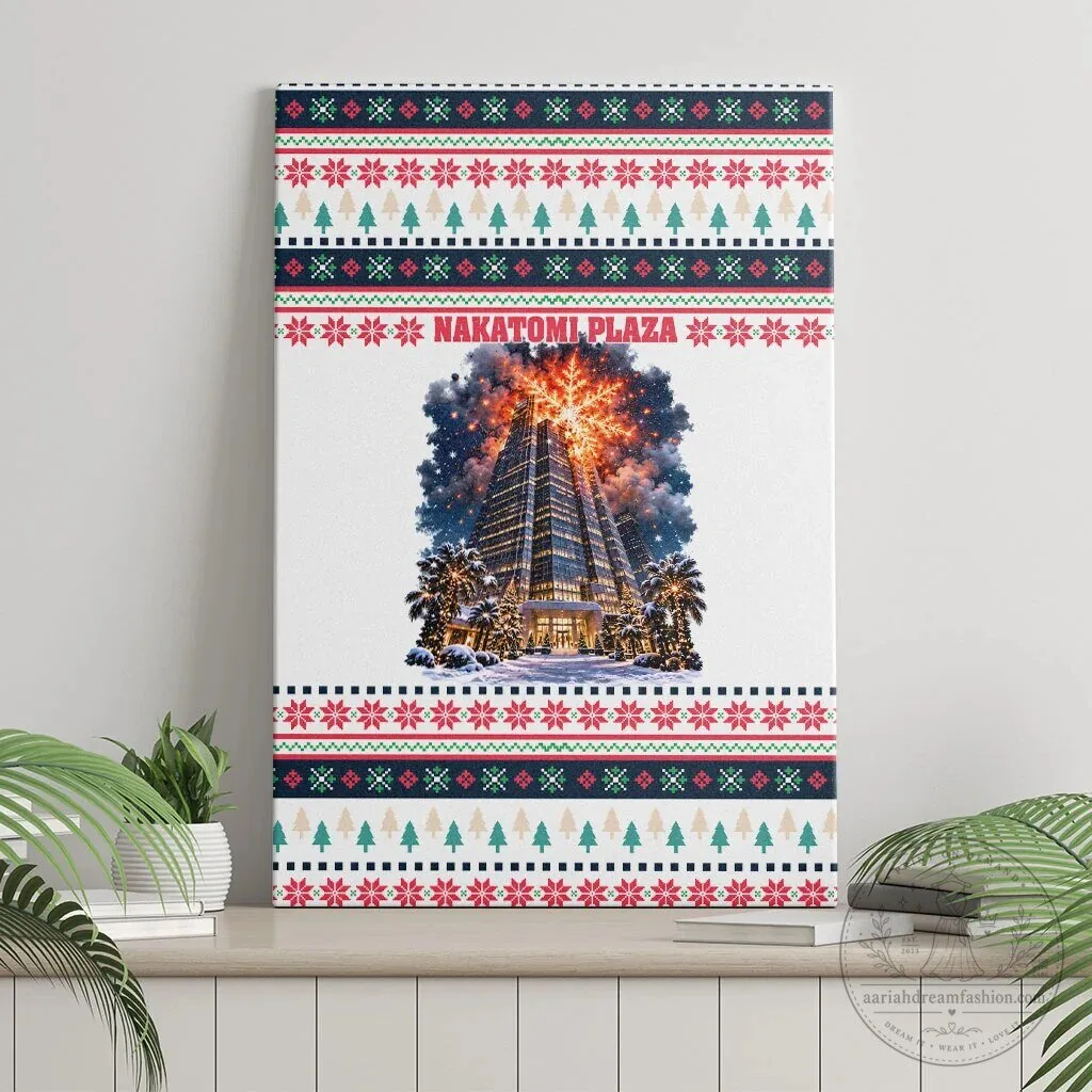Christmas Nakatomi Plaza Explosion Ugly Sweater Pattern Canvas Wall Art 8 Christmas Nakatomi Plaza Explosion Ugly Sweater Pattern Canvas Wall Art