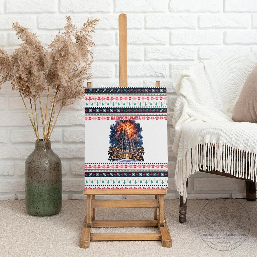 Christmas Nakatomi Plaza Explosion Ugly Sweater Pattern Canvas Wall Art 9 Christmas Nakatomi Plaza Explosion Ugly Sweater Pattern Canvas Wall Art