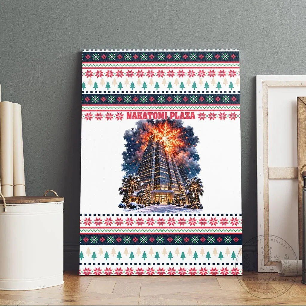 Christmas Nakatomi Plaza Explosion Ugly Sweater Pattern Canvas Wall Art 11 Christmas Nakatomi Plaza Explosion Ugly Sweater Pattern Canvas Wall Art