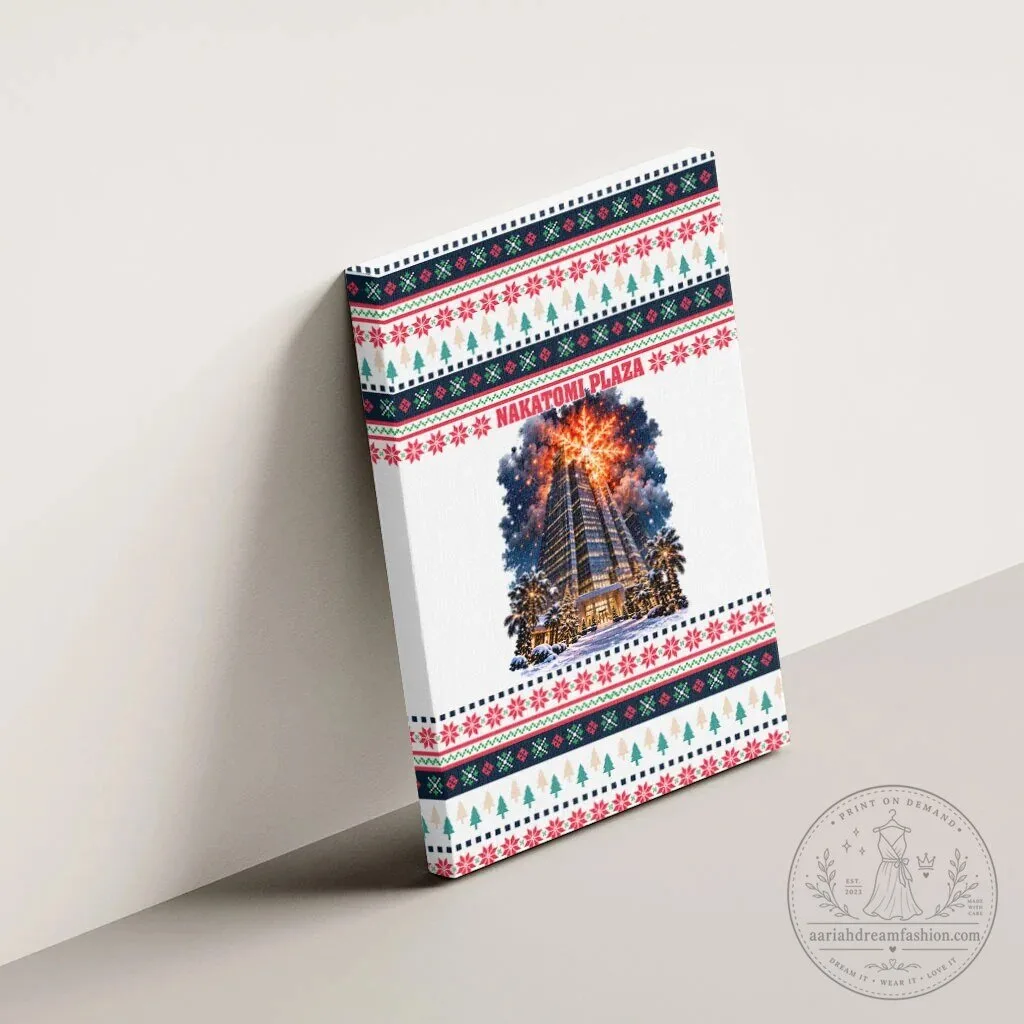 Christmas Nakatomi Plaza Explosion Ugly Sweater Pattern Canvas Wall Art 13 Christmas Nakatomi Plaza Explosion Ugly Sweater Pattern Canvas Wall Art
