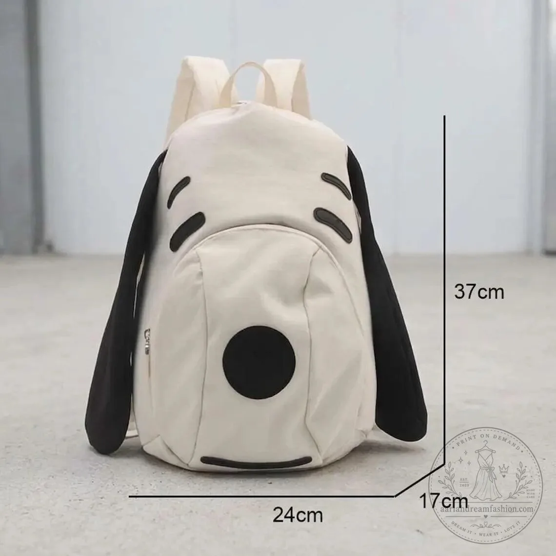 Snoopy Dog Face Cream Canvas Backpack with Floppy Ears for Peanuts Fans 9 Snoopy Dog Face Cream Canvas Backpack with Floppy Ears for Peanuts Fans