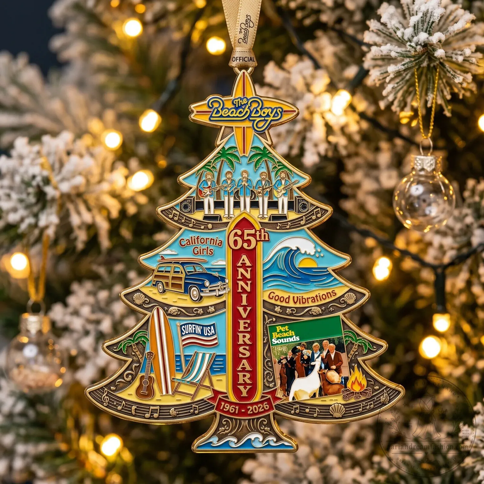The Beach Boys 65th Anniversary Christmas Tree Ornament