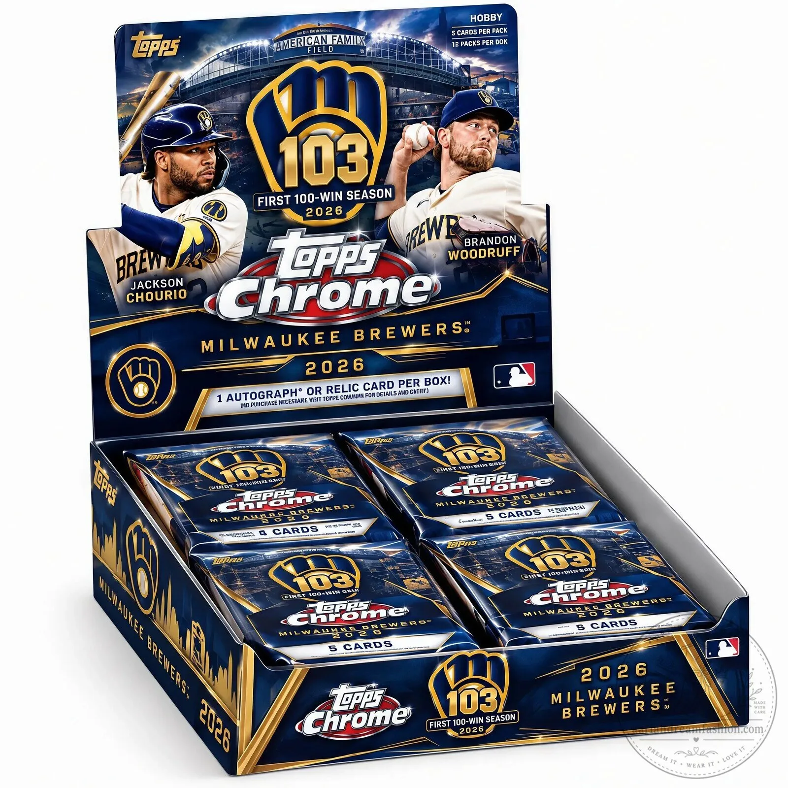 Milwaukee Brewers 2026 Topps Chrome First 100-Win Season Baseball Trading Card Hobby Box