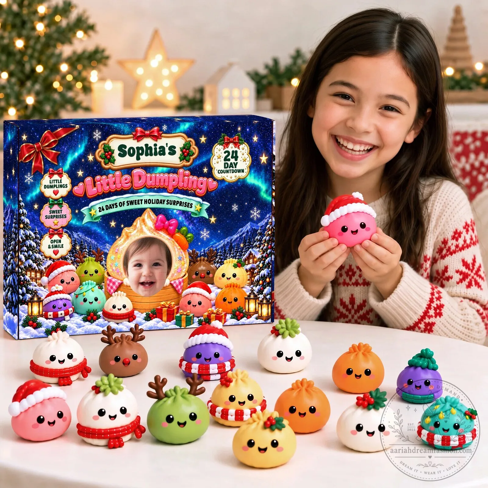 Personalized Little Dumpling 24 Days of Sweet Holiday Surprises Advent Calendar 2D 12 Personalized Little Dumpling 24 Days of Sweet Holiday Surprises Advent Calendar