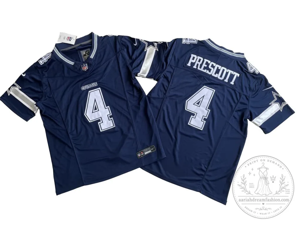 Dak Prescott Dallas Cowboys Navy Blue Football Jersey Number 4 Dak Prescott Dallas Cowboys Navy Blue Football Jersey Number 4
