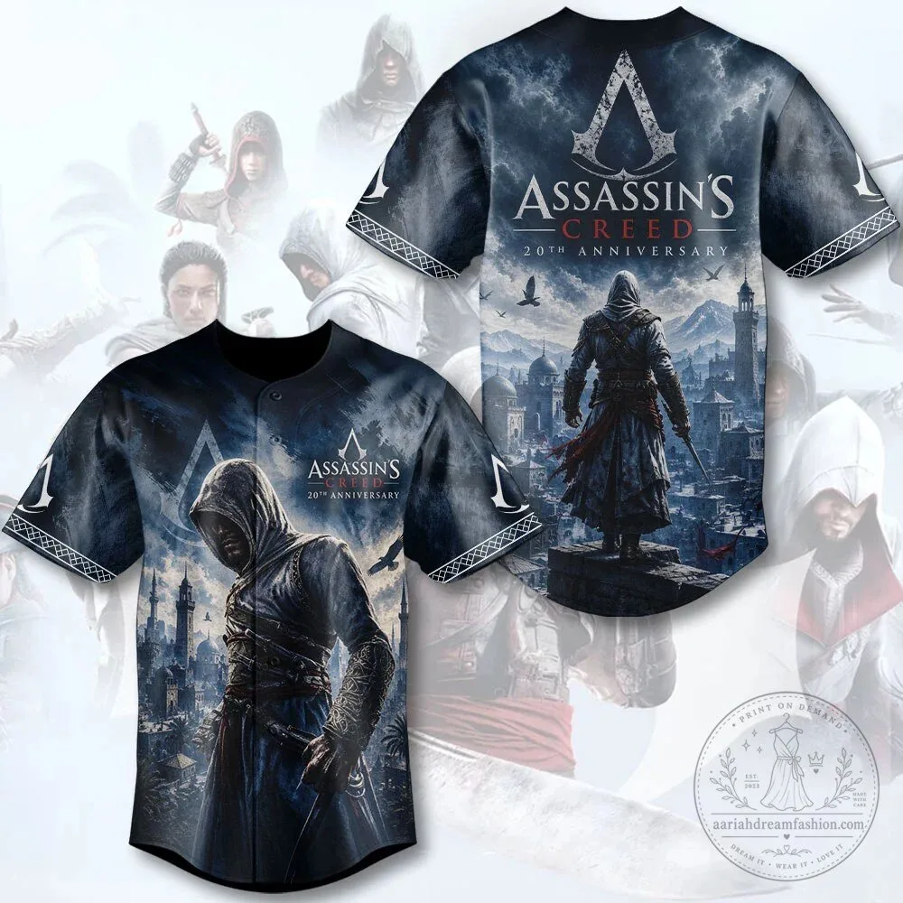 Assassin's Creed 20th Anniversary Video Game Baseball Jersey