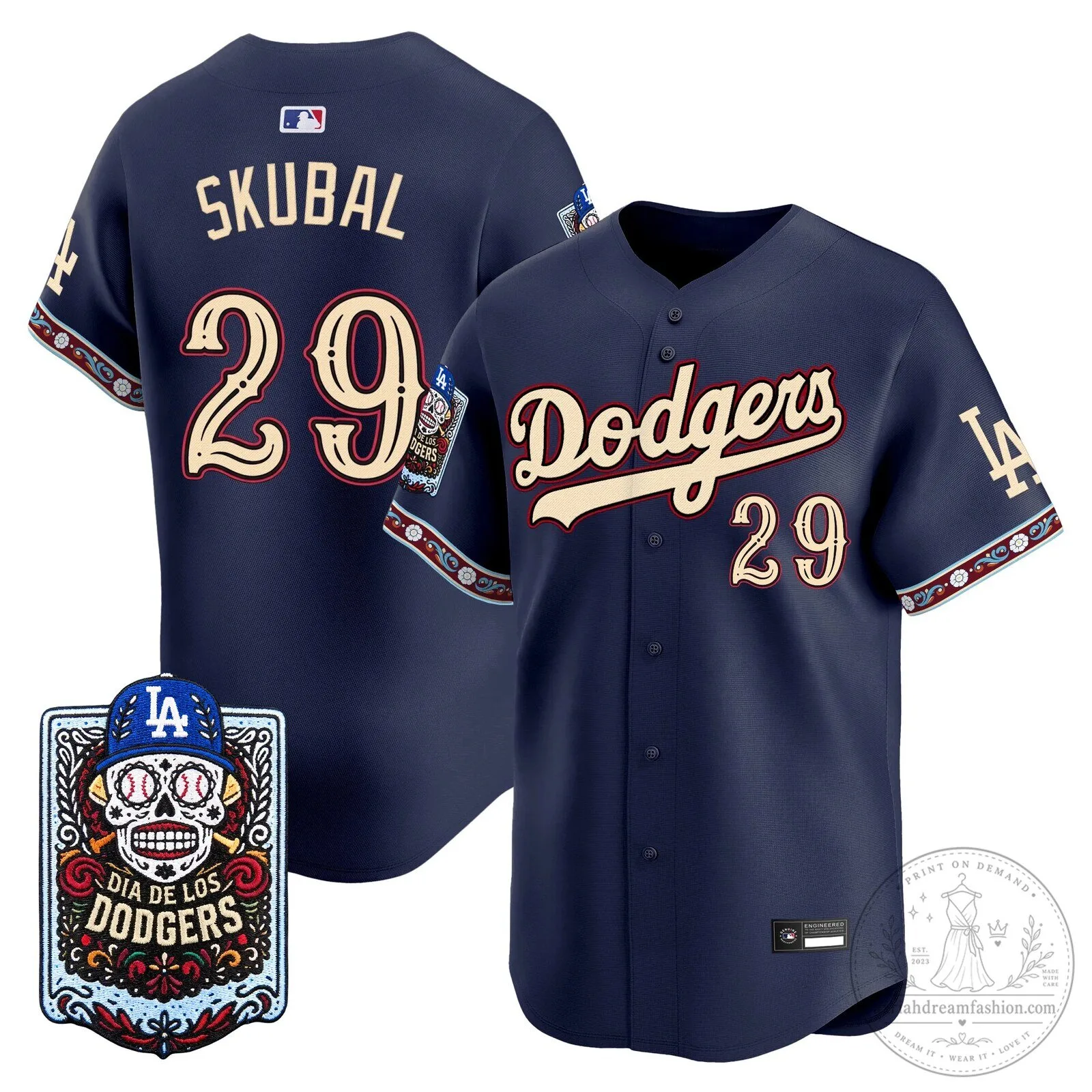 Los Angeles Dodgers Day of the Dead Skubal Baseball Jersey