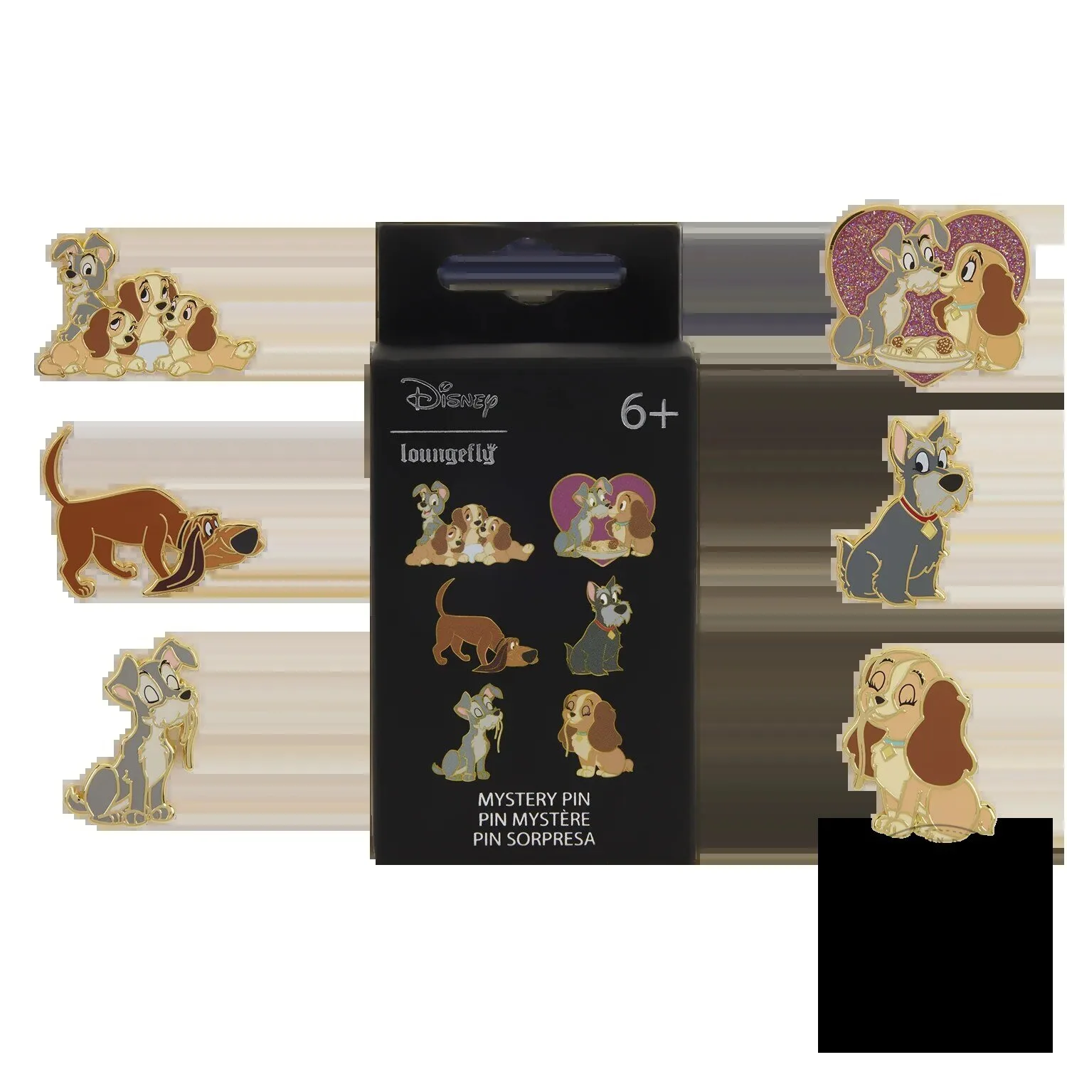 Disney Lady and the Tramp Mystery Blind Box Enamel Pin Collectible
