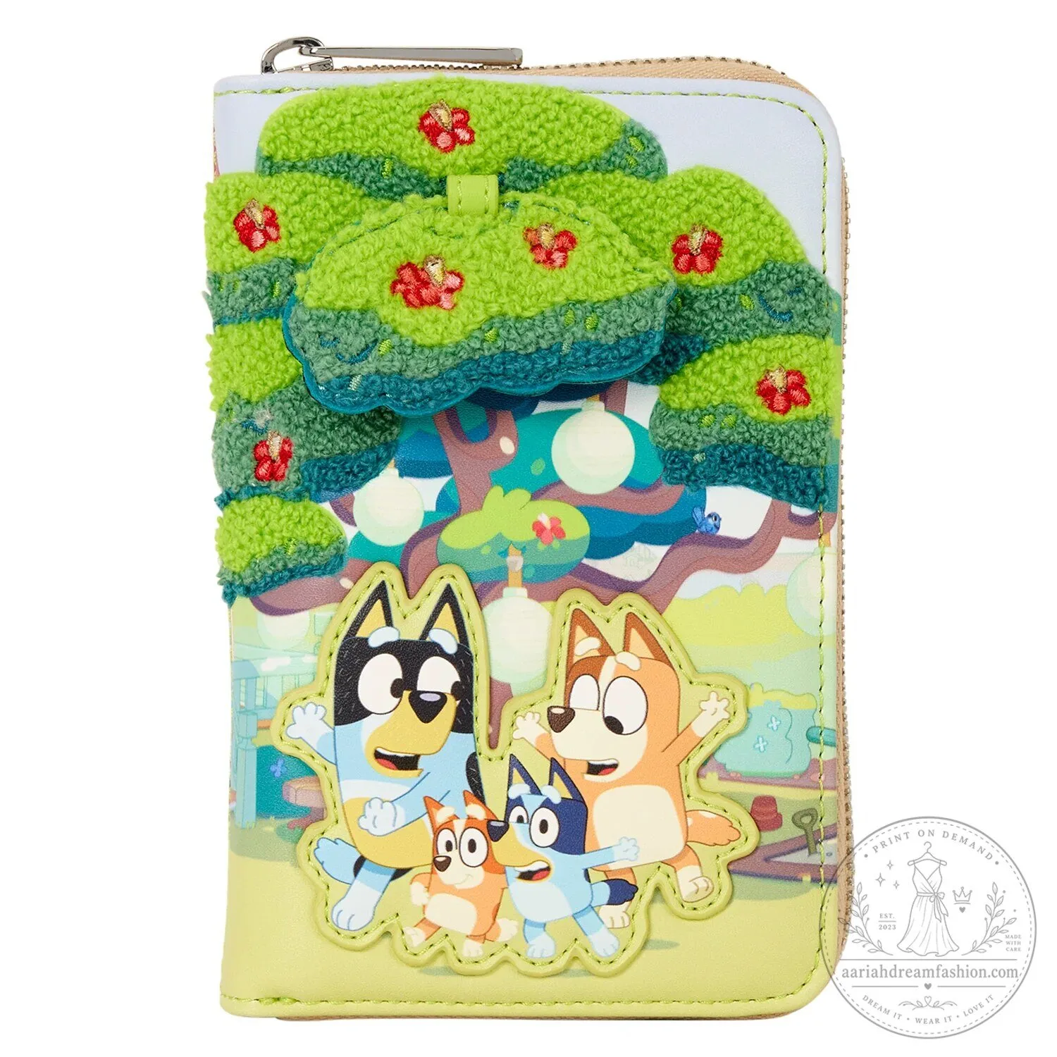 Bluey Heeler Family Cartoon Characters Zip Around Wallet