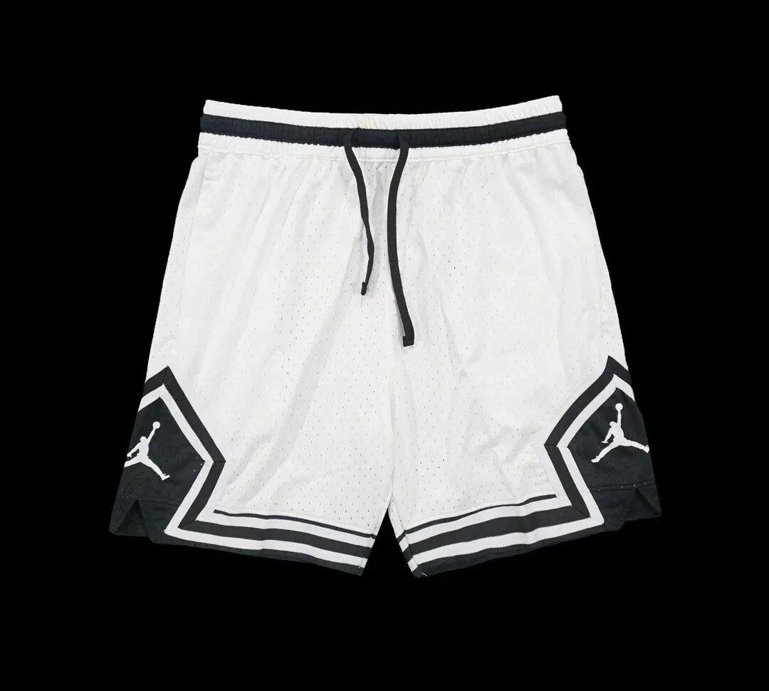 Jordan Jumpman Diamond Basketball Shorts White Black Men's Apparel