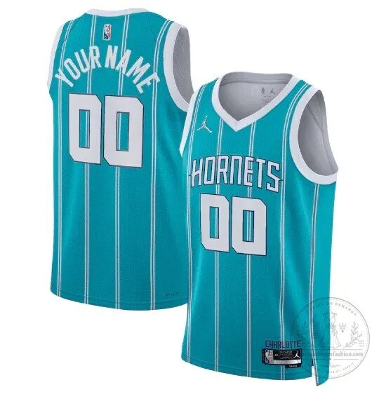 Charlotte Hornets Icon Edition Teal Custom Name and Number Basketball Jersey
