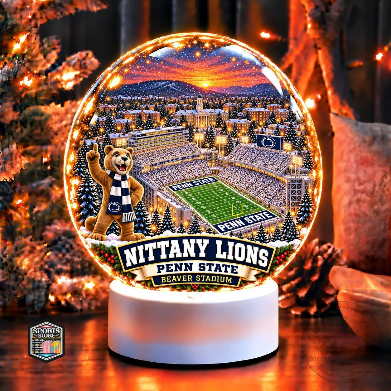Penn State Nittany Lions Beaver Stadium Christmas Light Up Ornament