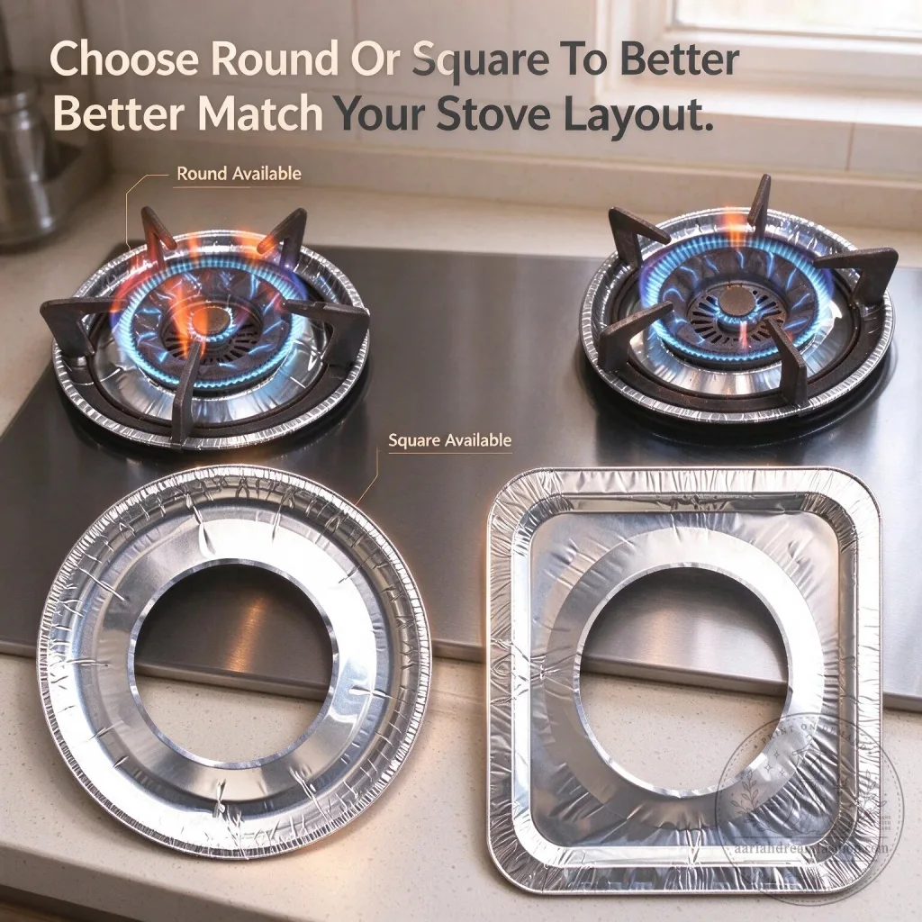 Disposable Aluminum Foil Stove Burner Covers for Gas Ranges, Easy Cleanup Disposable Aluminum Foil Stove Burner Covers for Gas Ranges, Easy Cleanup