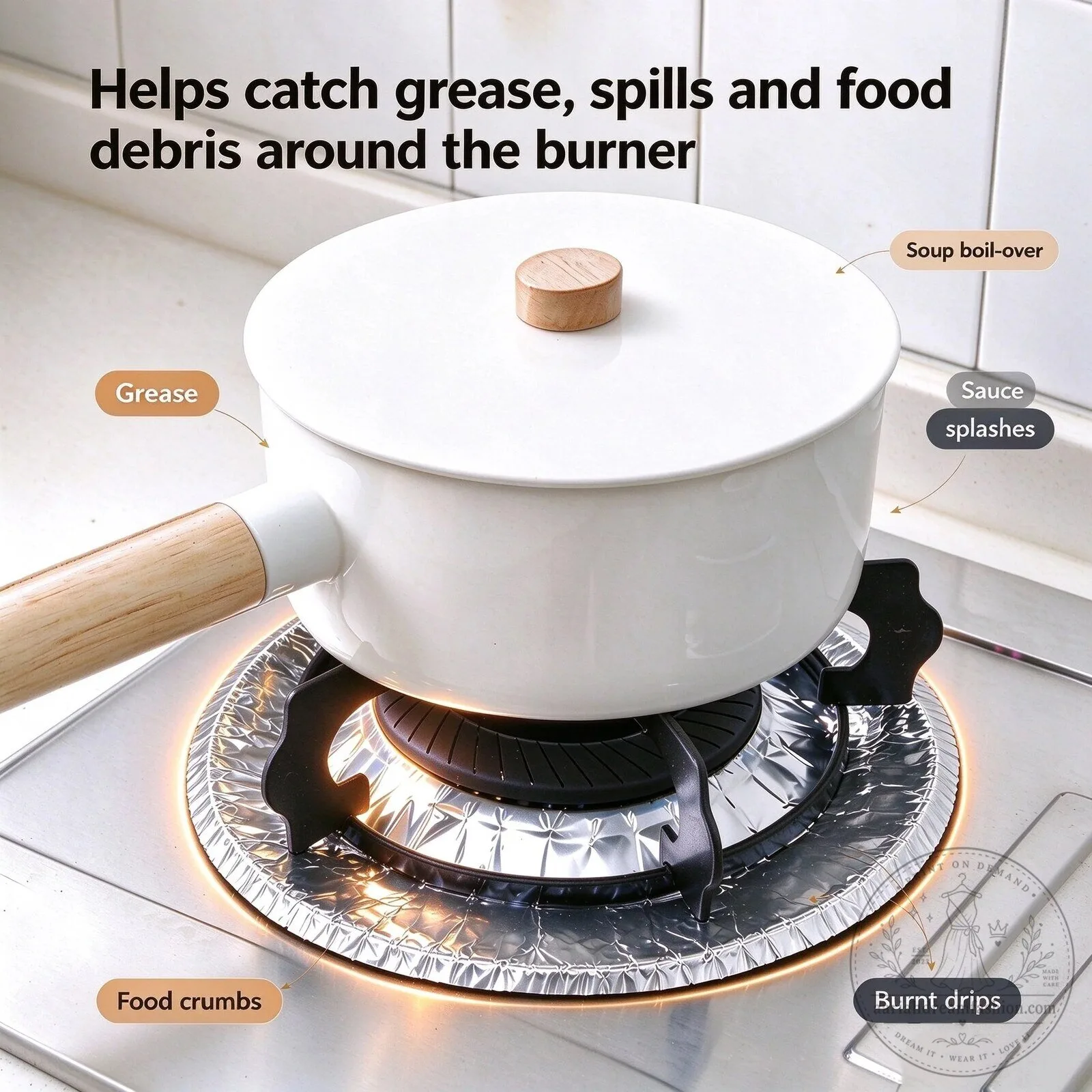 Disposable Aluminum Foil Stove Burner Covers for Gas Ranges, Easy Cleanup 14 Disposable Aluminum Foil Stove Burner Covers for Gas Ranges, Easy Cleanup