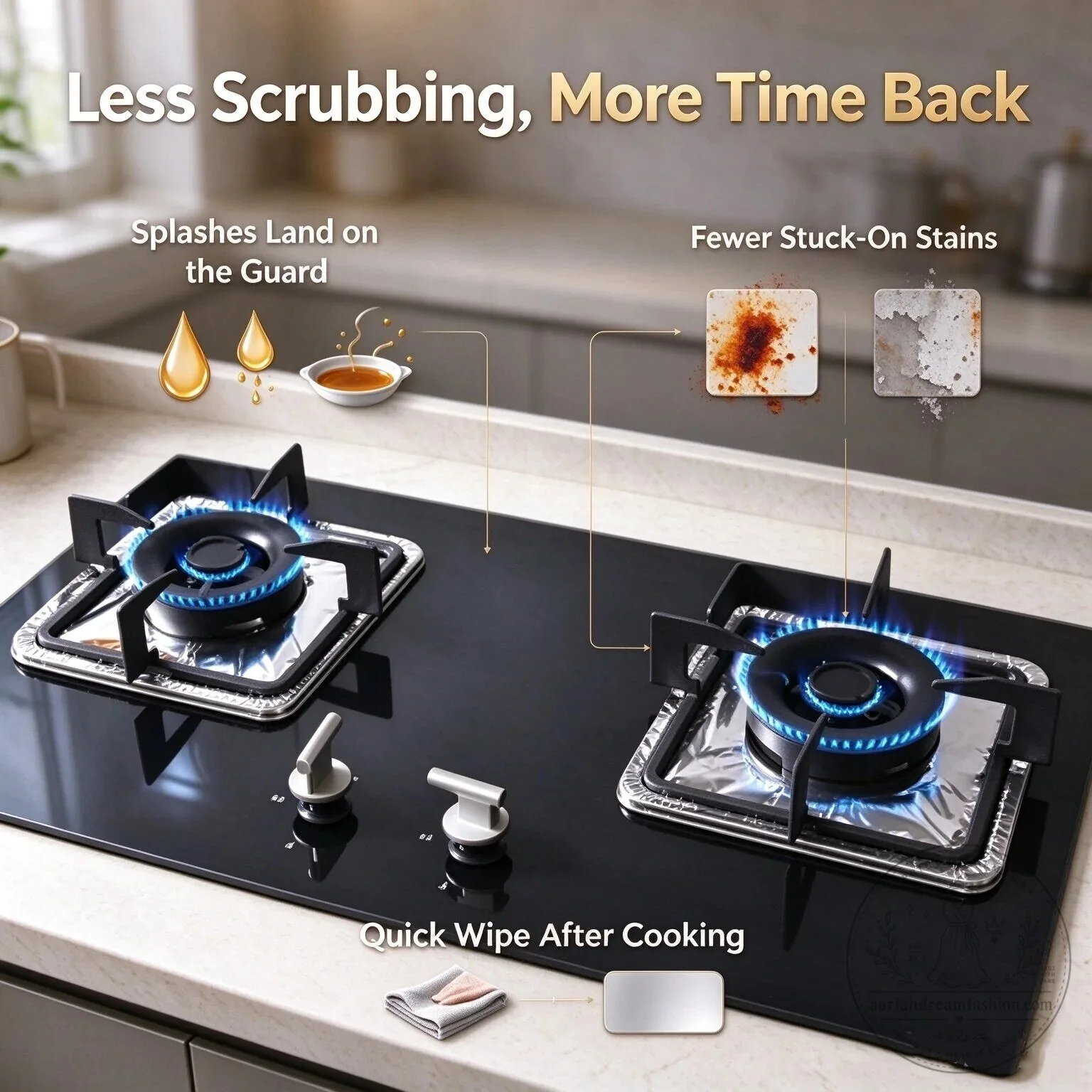 Disposable Aluminum Foil Stove Burner Covers for Gas Ranges, Easy Cleanup 15 Disposable Aluminum Foil Stove Burner Covers for Gas Ranges, Easy Cleanup