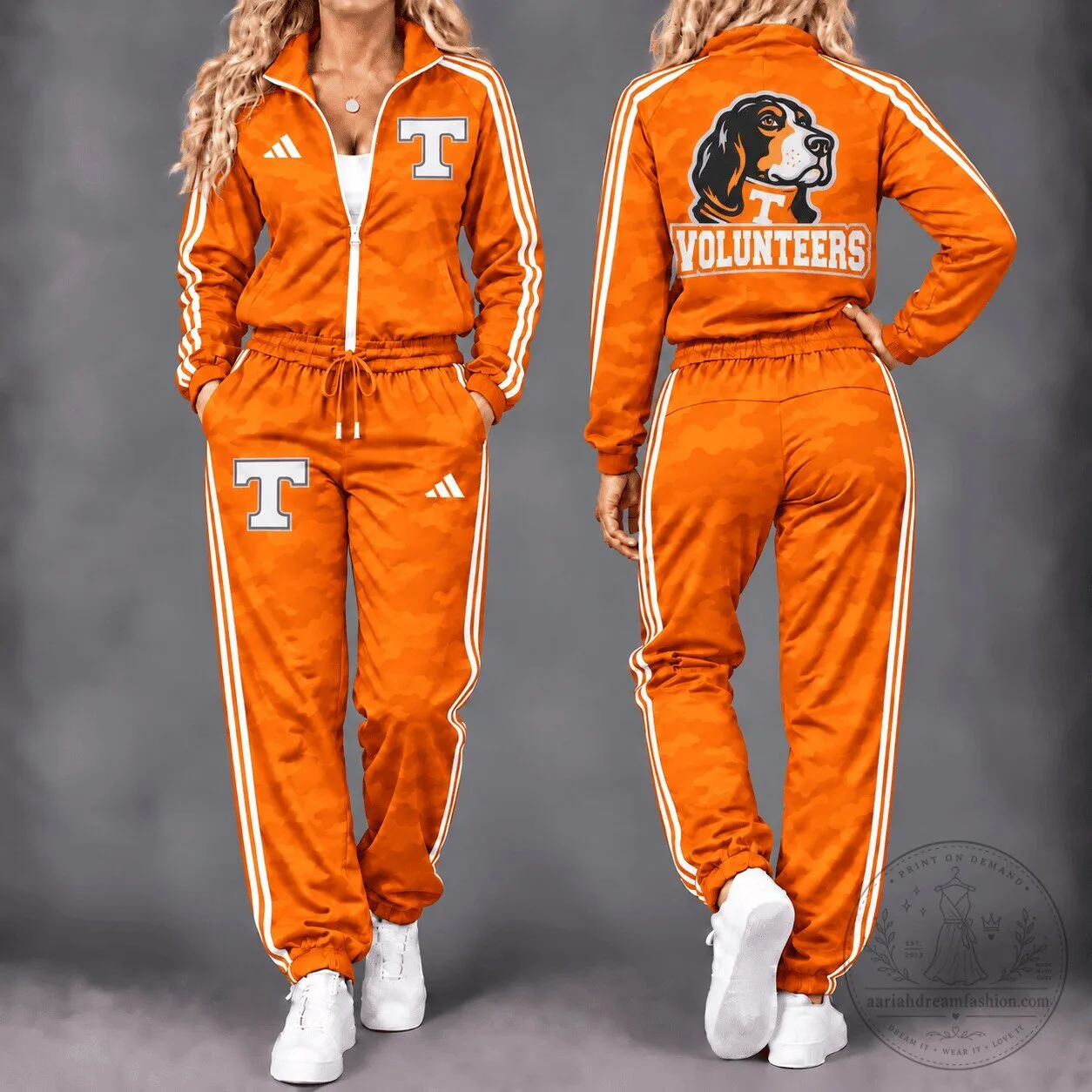 Tennessee Volunteers NCAA Signature Motion Orange Tracksuit Jacket and Pants Set