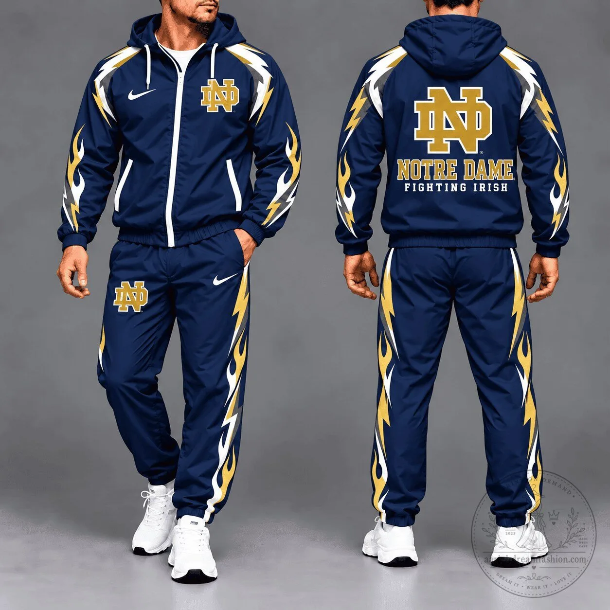 Notre Dame Fighting Irish NCAA Elevate Performance Full-Zip Tracksuit Hoodie 2 Notre Dame Fighting Irish NCAA Elevate Performance Full-Zip Tracksuit Hoodie
