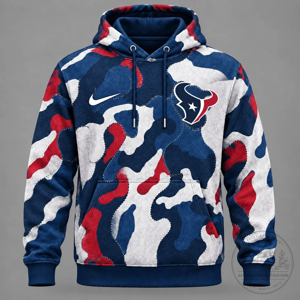 Houston Texans Camouflage Performance Hoodie with Team Logo and Drawstring