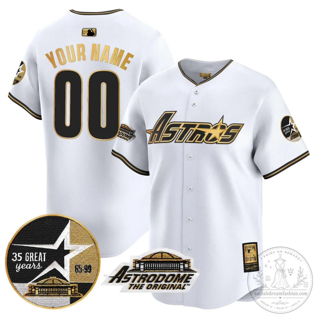 35th Anniversary Baseball Jersey of the Houston Astros 1999 Throwback Astrodome 35th Anniversary Baseball Jersey of the Houston Astros 1999 Throwback Astrodome