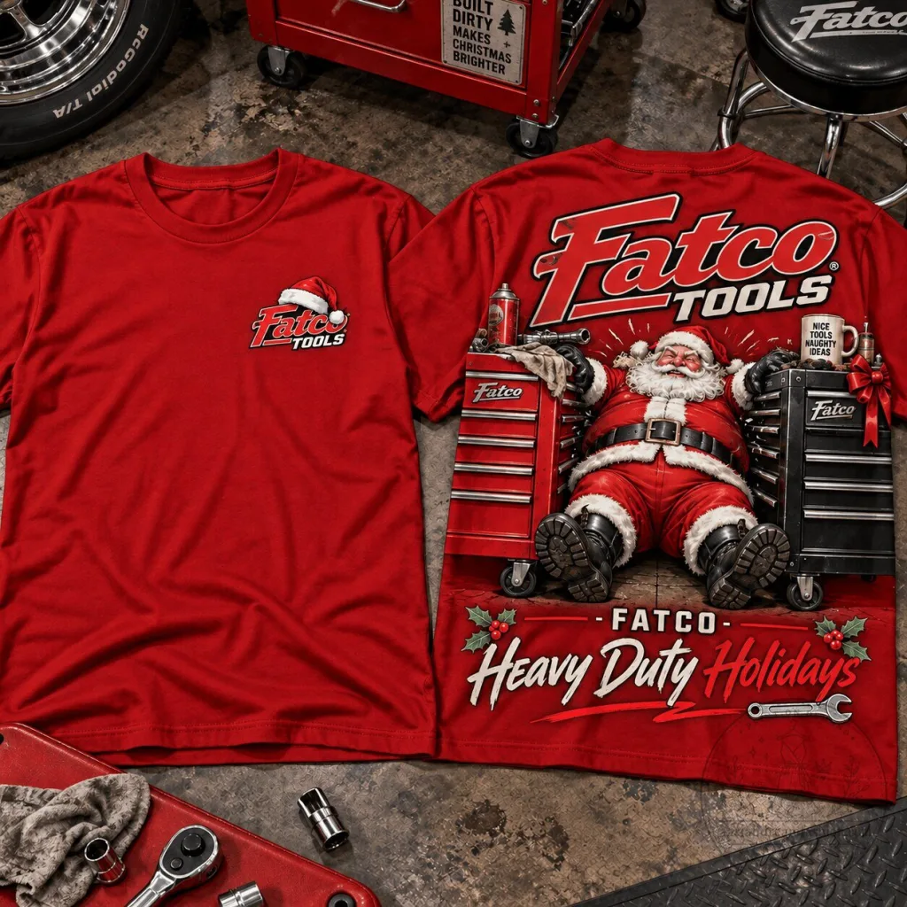 Fatco Tools Heavy Duty Holidays Christmas Santa Claus Garage Mechanic T-Shirt Fatco Tools Heavy Duty Holidays Christmas Santa Claus Garage Mechanic T-Shirt