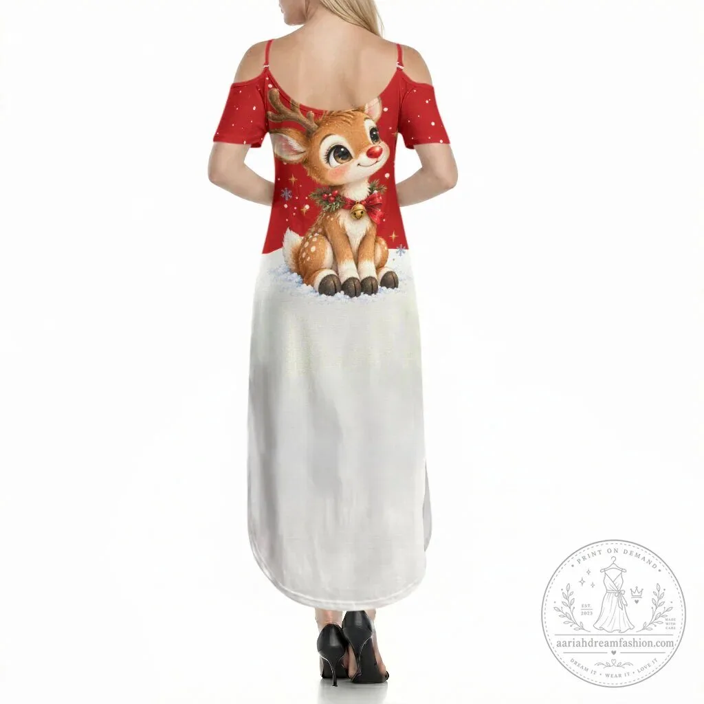 Cute Reindeer Boop Christmas Summer Maxi Dress The Red Nose Festive Vintage Winter Snow 3 Cute Reindeer Boop Christmas Summer Maxi Dress The Red Nose Festive Vintage Winter Snow