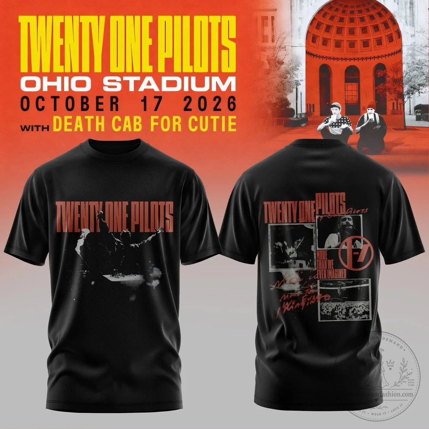 Twenty One Pilots Ohio Stadium October 2026 Concert Black T-Shirt