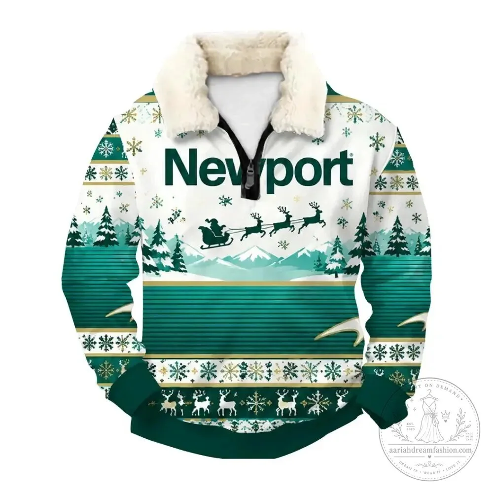 Newport Christmas Holiday Ugly Quarter Zip Sweatshirt