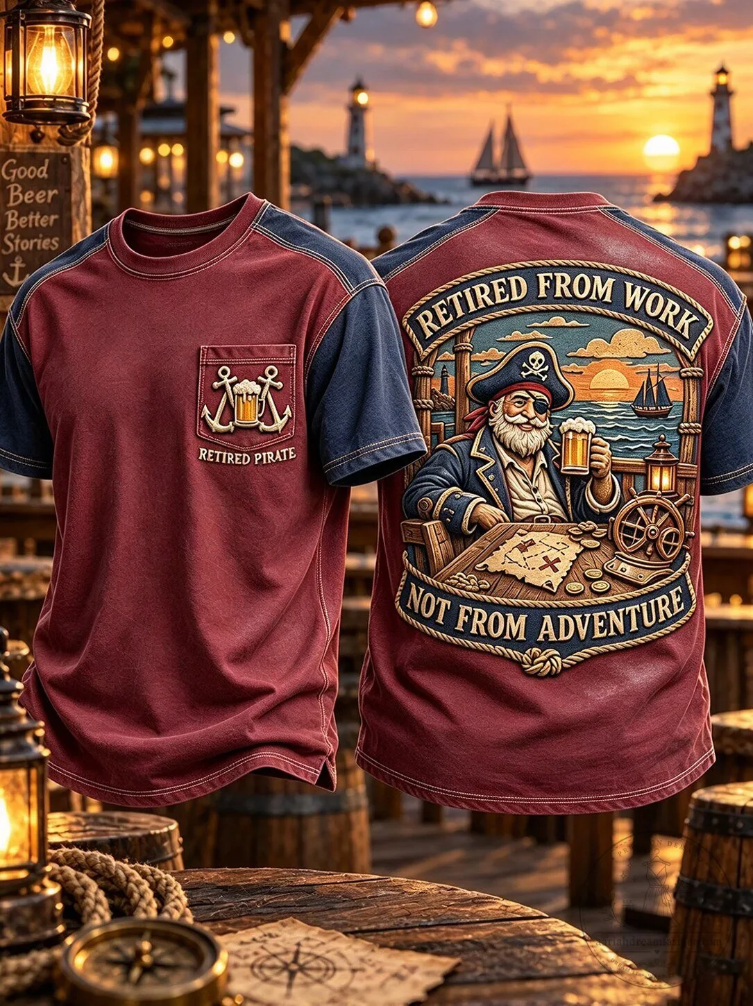 Retired Pirate From Work Not From Adventure Men's T-Shirt