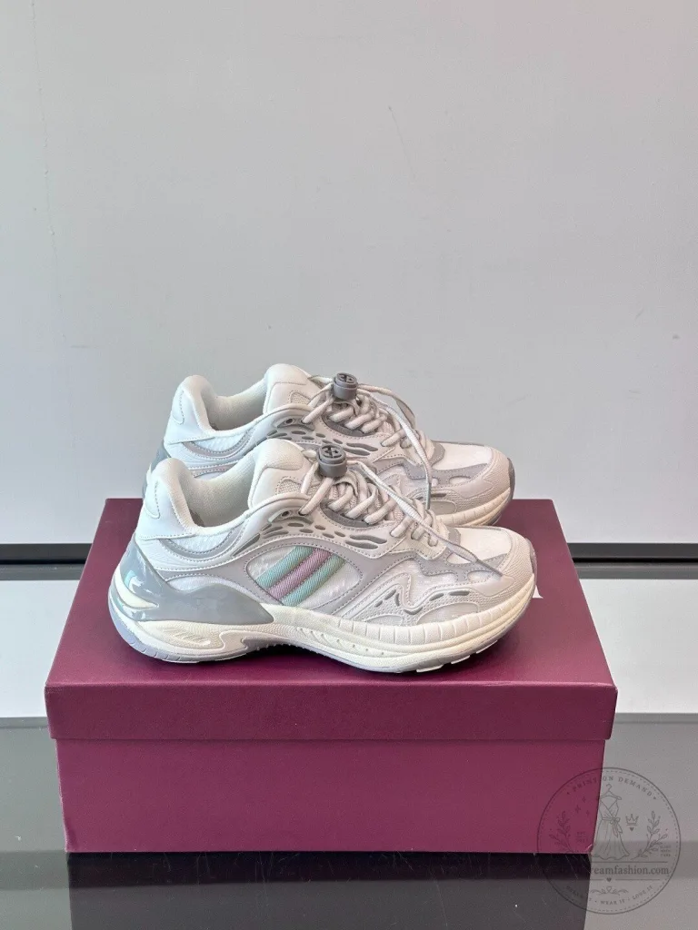 Stylish White Athletic Sneakers for Women, Comfortable Running Shoes