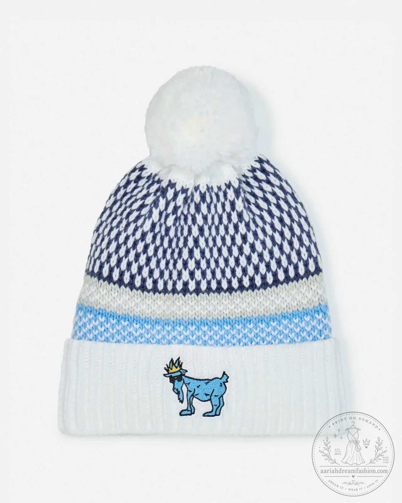 Original Gangster Striped Pom Pom Beanie Hat
